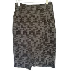 ANTHROPOLOGIE Skirt Sz M Maeve Tearoom Pencil black and white w/ Lining